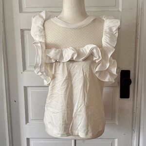 INA | White Ruffle Short Sleeve Top
